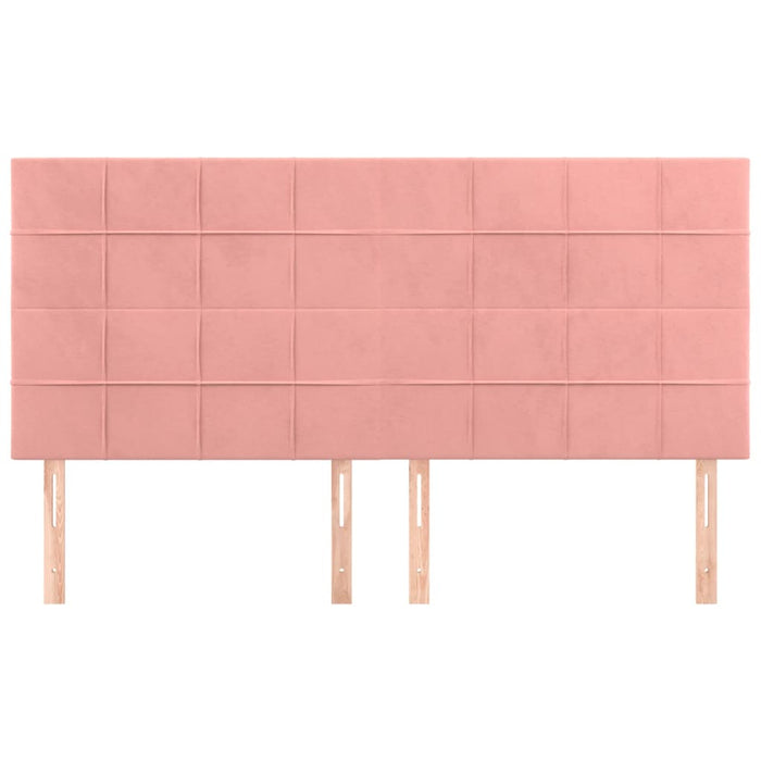 Tăblie de pat roz 200x5x118/128 cm catifea WALTI