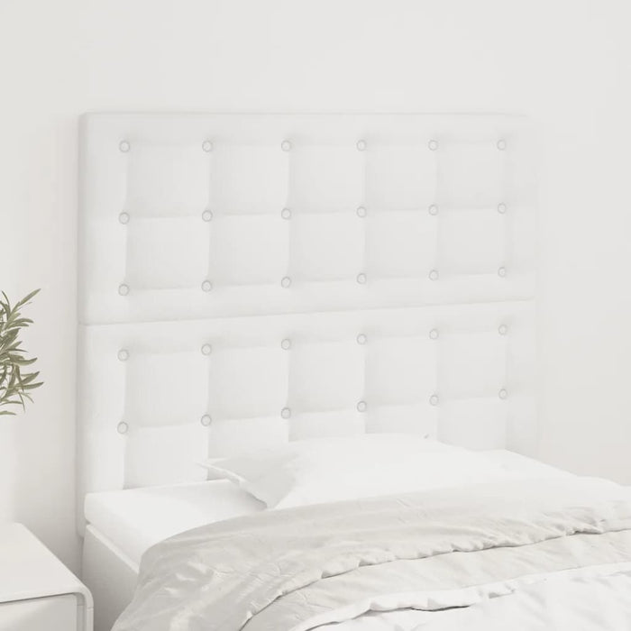 Tăblie de pat albă 90x5x118/128 cm piele ecologică WALTI
