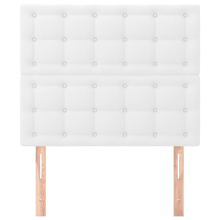 Tăblie de pat albă 100x5x118/128 cm piele ecologică WALTI
