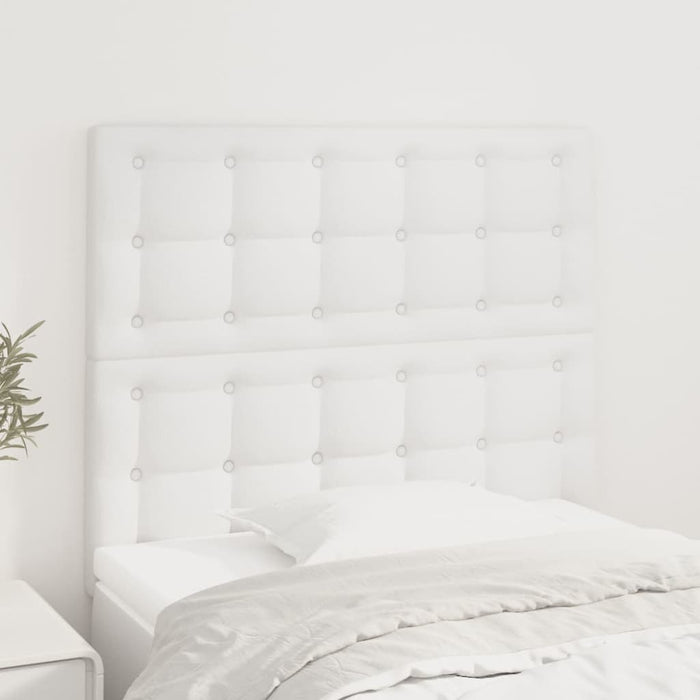Tăblie de pat albă 100x5x118/128 cm piele ecologică WALTI