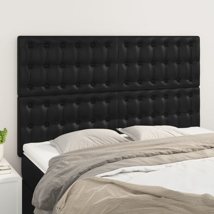 Tăblii de pat, 4 buc, negru, 72x5x78/88 cm, piele ecologică - WALTI WALTI