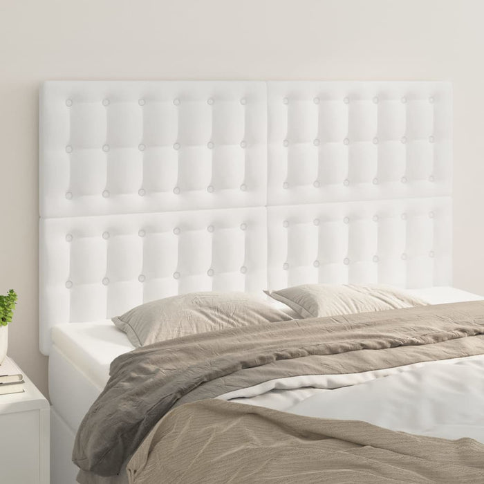 Tăblie de pat albă 144x5x118/128 cm piele ecologică WALTI