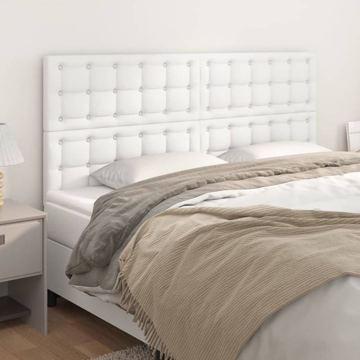 Tăblie de pat albă 160x5x118/128 cm piele ecologică WALTI
