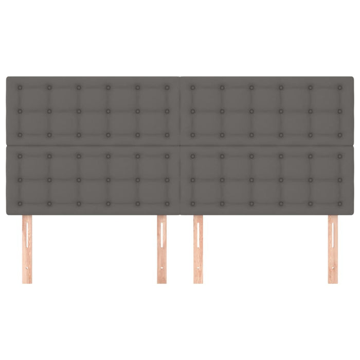 Tăblie de pat gri 160x5x118/128 cm piele ecologică WALTI