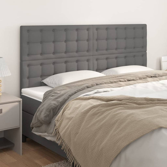 Tăblie de pat gri 160x5x118/128 cm piele ecologică WALTI