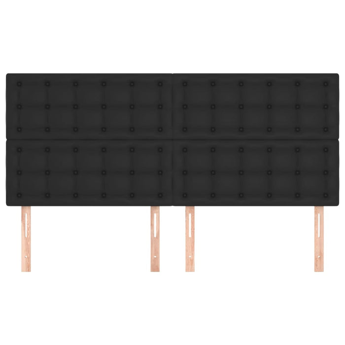 Tăblie de pat neagră 180x5x118/128 cm piele ecologică WALTI