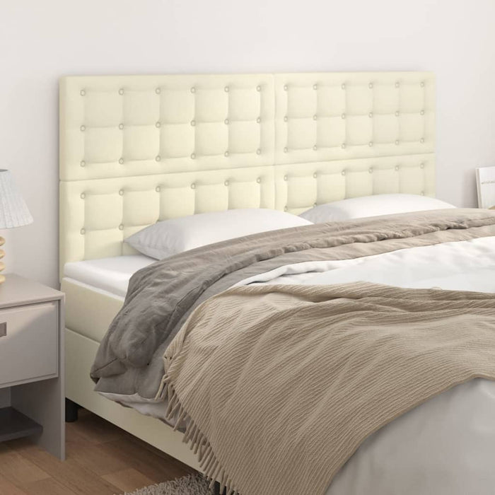 Tăblie de pat crem 180x5x118/128 cm piele ecologică - WALTI WALTI