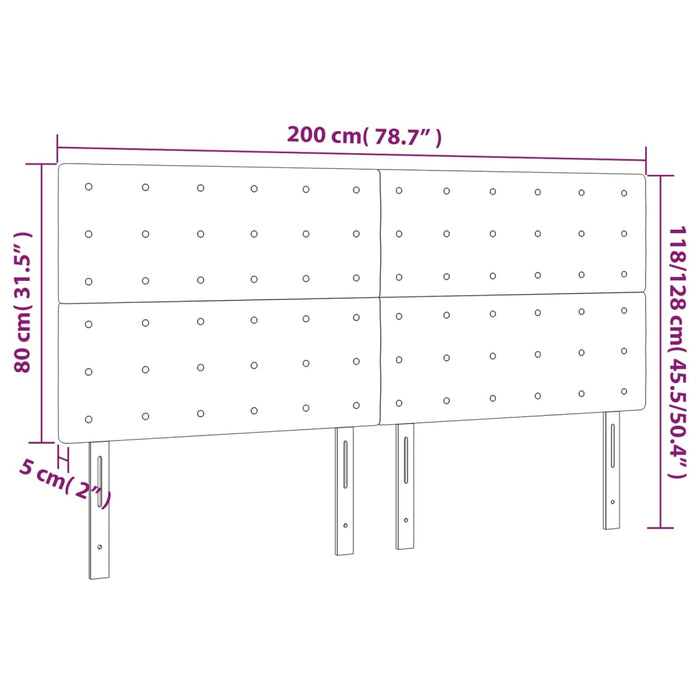 Tăblii de pat, 4 buc, negru, 100x5x78/88 cm, piele ecologică - WALTI WALTI