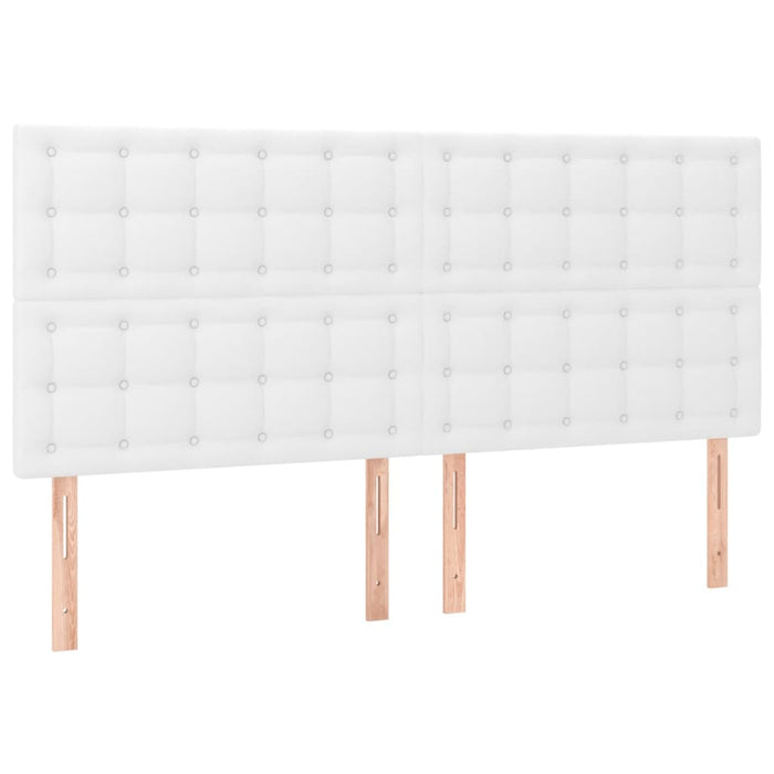Tăblie de pat albă 200x5x118/128 cm piele ecologică WALTI