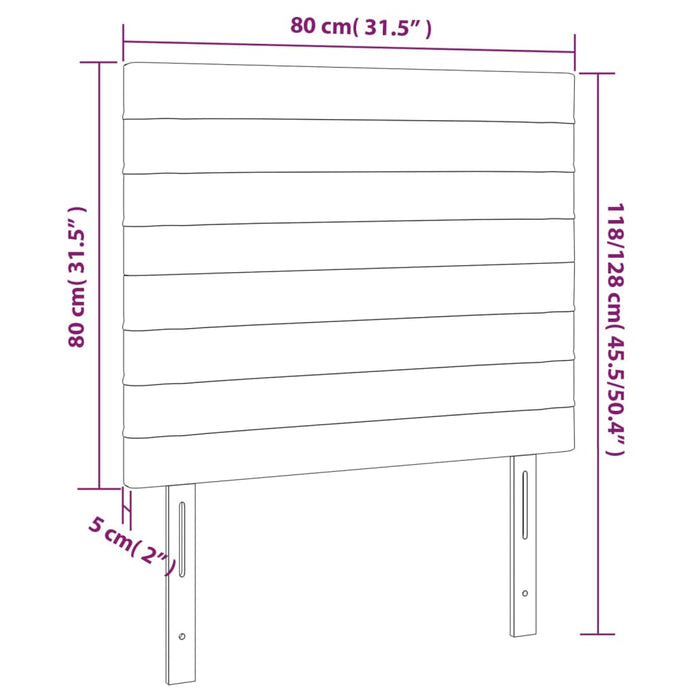 Tăblii de pat, 2 buc, gri deschis, 80x5x78/88 cm, textil - WALTI WALTI