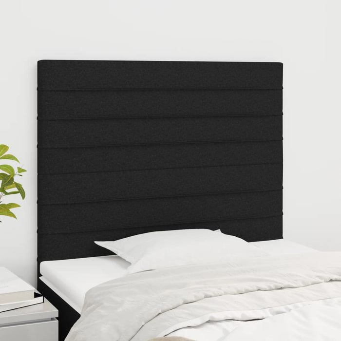 Tăblie de pat neagră 80x5x118/128 cm, material textil WALTI
