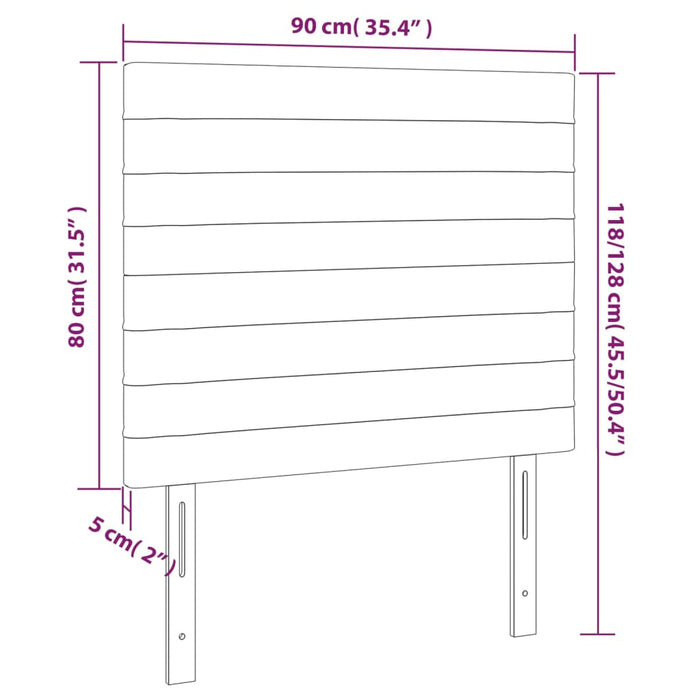 Tăblii de pat, 2 buc, gri închis, 90x5x78/88 cm, textil - WALTI WALTI