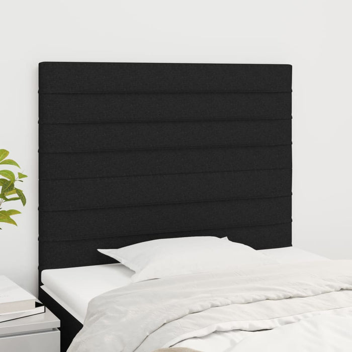 Tăblie de pat neagră 90x5x118/128 cm, material textil WALTI