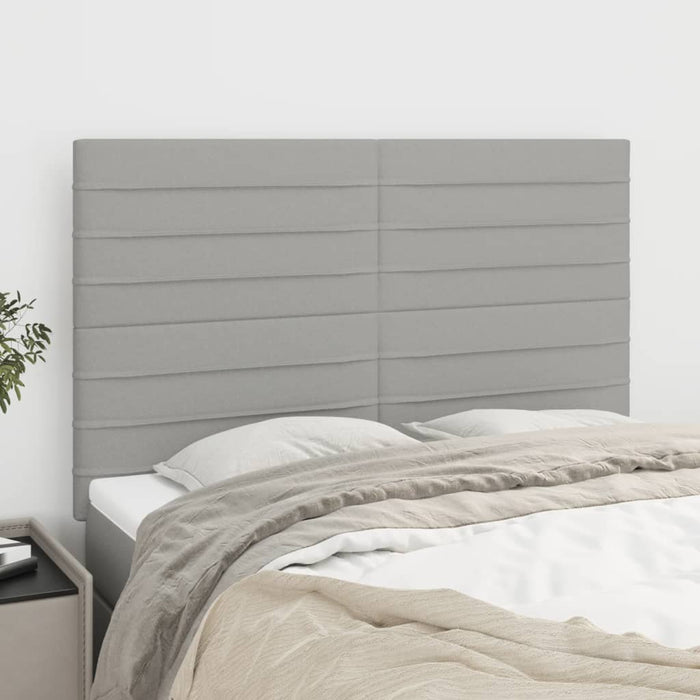 Tăblie de pat gri deschis 144x5x118/128 cm, material textil WALTI