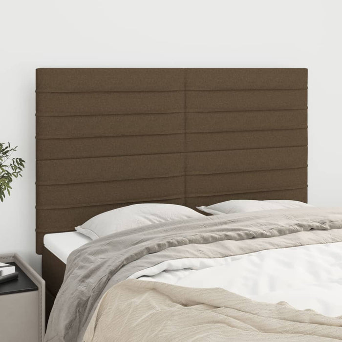 Tăblie de pat maro închis 144x5x118/128 cm, material textil WALTI