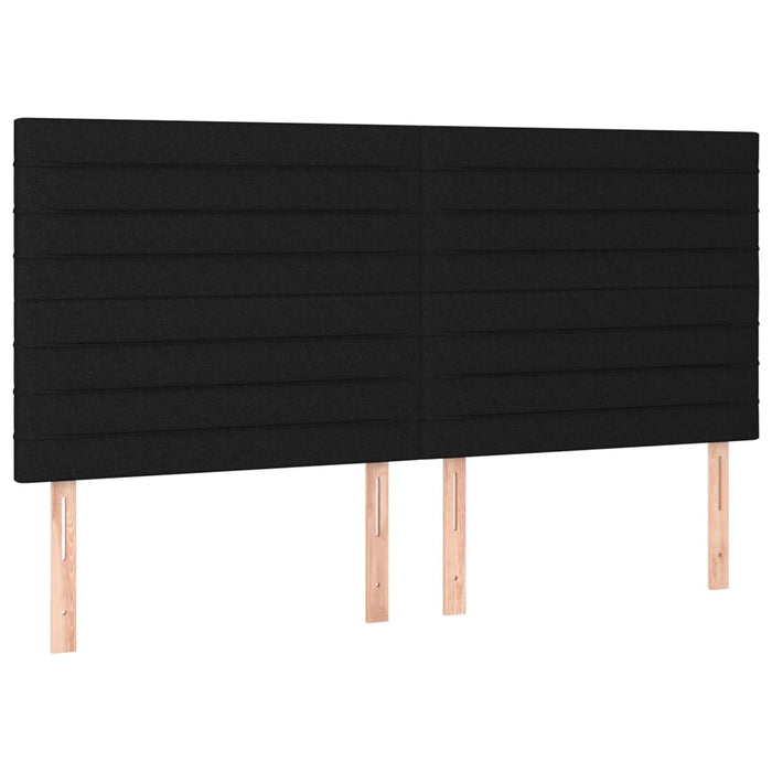 Tăblie de pat neagră 180x5x118/128 cm, material textil WALTI
