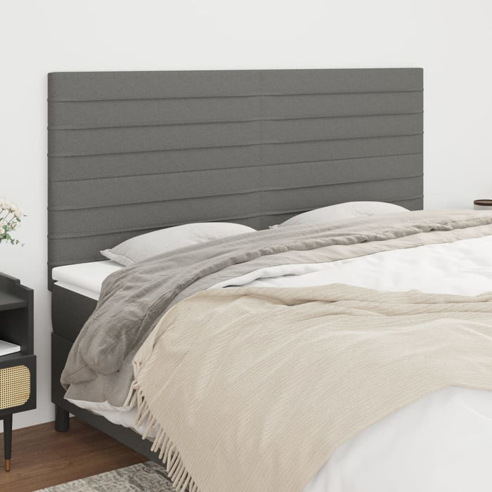 Tăblie de pat gri închis 200x5x118/128 cm, material textil WALTI