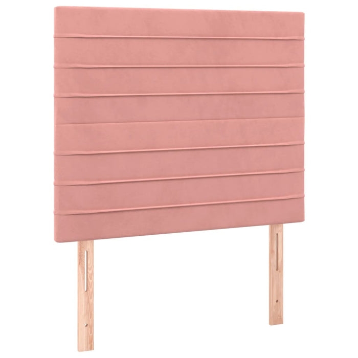 Tăblie de pat roz 90x5x118/128 cm catifea WALTI