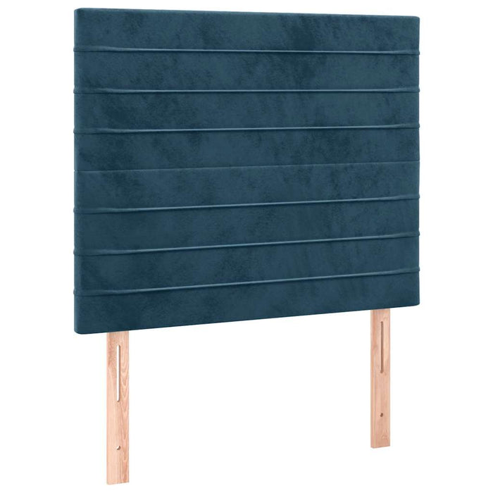 Tăblie de pat albastru închis 100x5x118/128 cm catifea WALTI