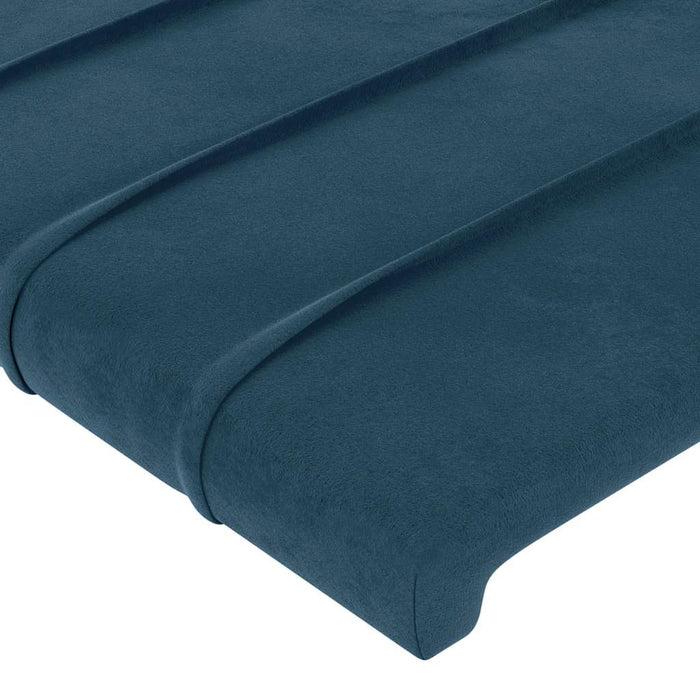 Tăblie de pat albastru închis 100x5x118/128 cm catifea WALTI