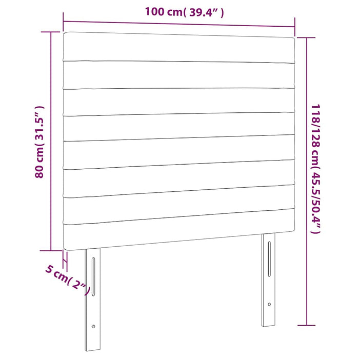 Tăblie de pat albastru închis 100x5x118/128 cm catifea WALTI
