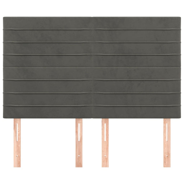Tăblie de pat gri închis 144x5x118/128 cm catifea WALTI