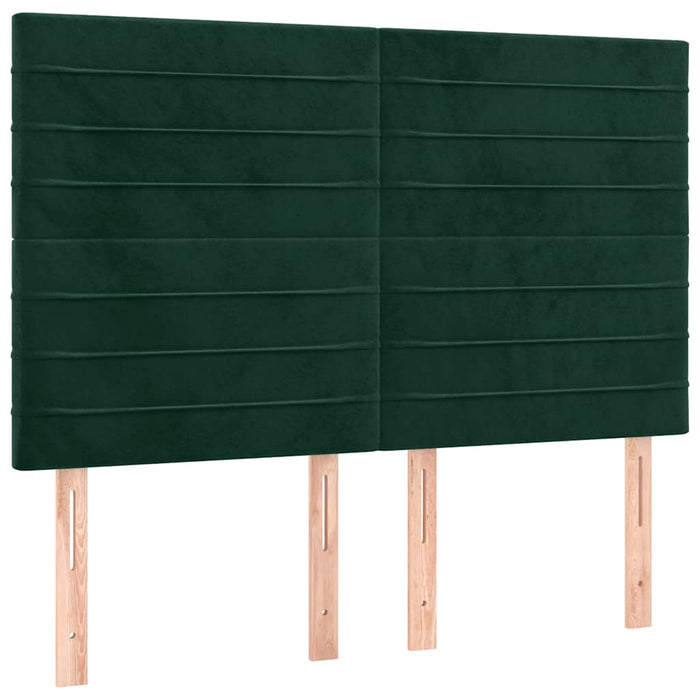 Tăblie de pat verde închis 144x5x118/128 cm catifea WALTI