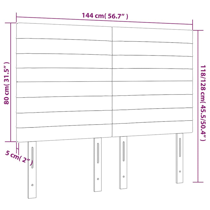 Tăblie de pat albastru închis 144x5x118/128 cm catifea - WALTI WALTI