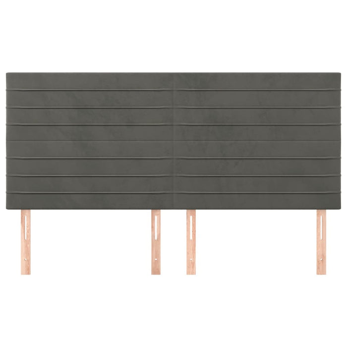 Tăblie de pat gri închis 160x5x118/128 cm catifea WALTI
