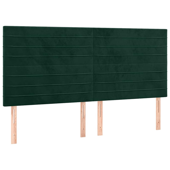 Tăblie de pat verde închis 160x5x118/128 cm catifea WALTI