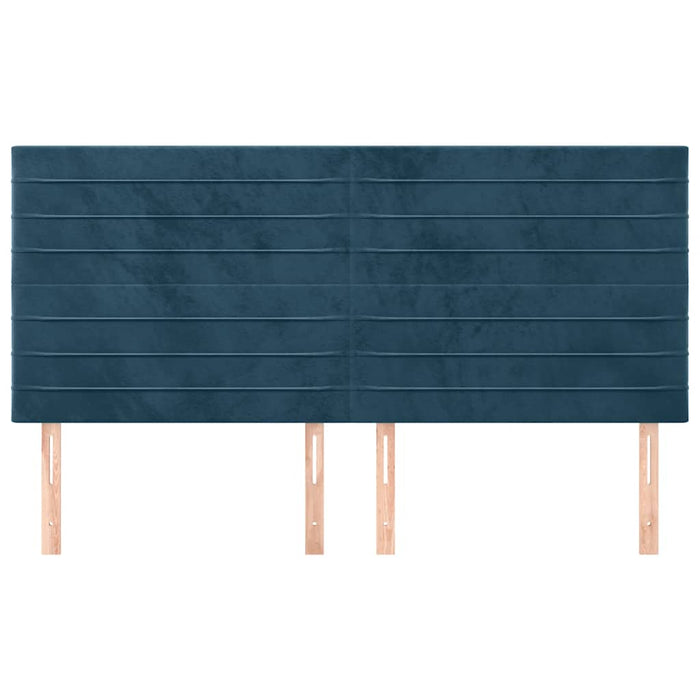 Tăblie de pat albastru închis 160x5x118/128 cm catifea WALTI