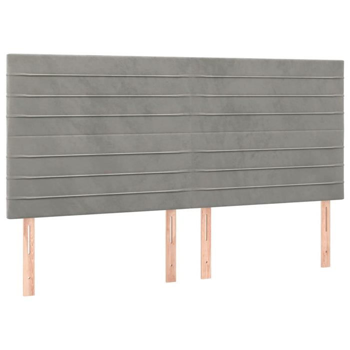 Tăblie de pat gri deschis 180x5x118/128 cm catifea WALTI
