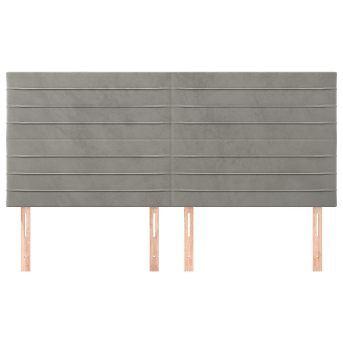 Tăblie de pat gri deschis 180x5x118/128 cm catifea WALTI