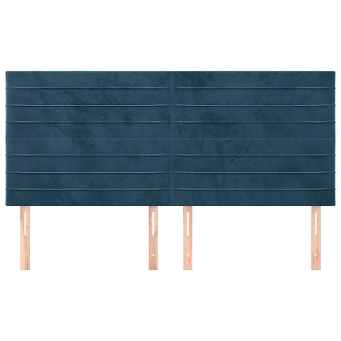 Tăblie de pat albastru închis 180x5x118/128 cm catifea WALTI