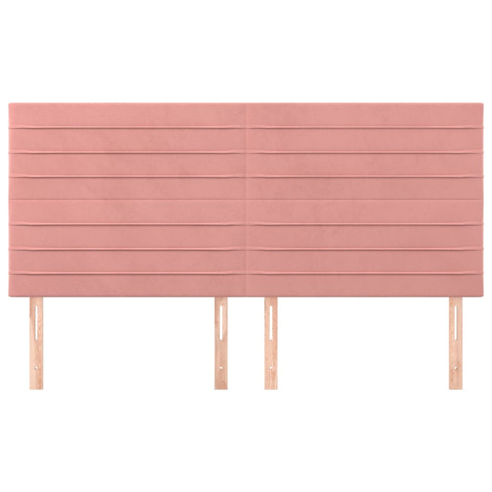 Tăblie de pat roz 180x5x118/128 cm catifea WALTI