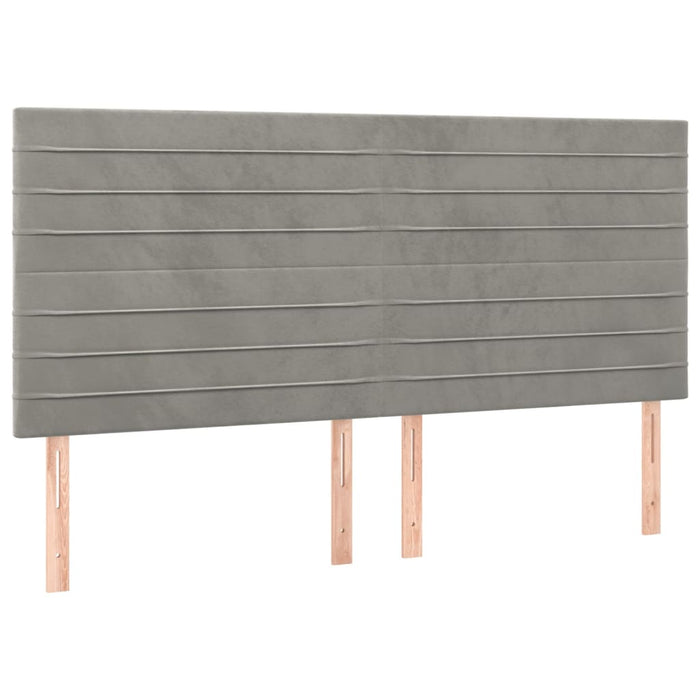 Tăblie de pat gri deschis 200x5x118/128 cm catifea WALTI