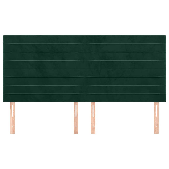 Tăblie de pat verde închis 200x5x118/128 cm catifea WALTI