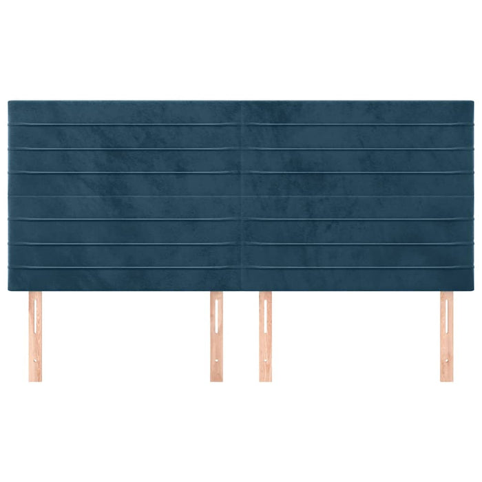 Tăblie de pat albastru închis 200x5x118/128 cm catifea WALTI