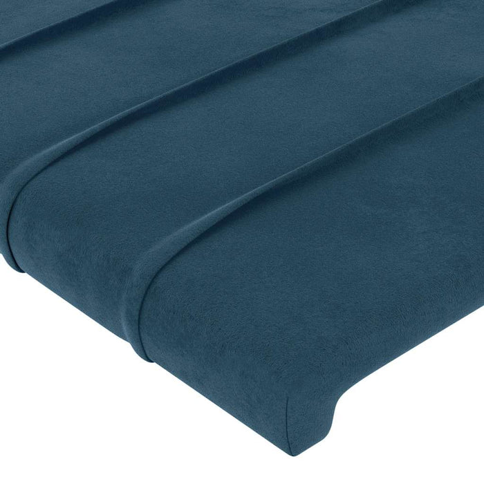 Tăblie de pat albastru închis 200x5x118/128 cm catifea WALTI
