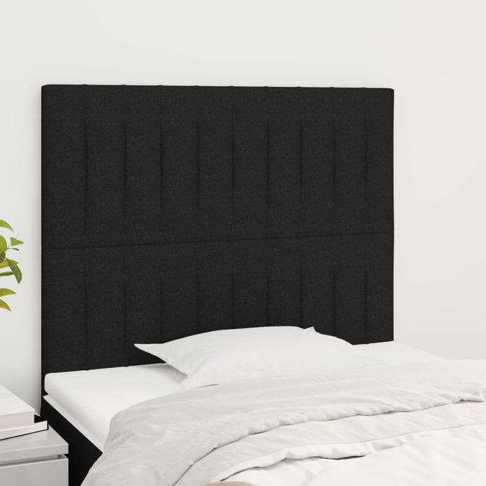 Tăblie de pat neagră 80x5x118/128 cm, material textil WALTI