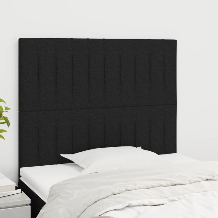 Tăblie de pat neagră 90x5x118/128 cm, material textil WALTI