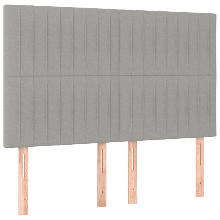 Tăblie de pat gri deschis 144x5x118/128 cm, material textil WALTI