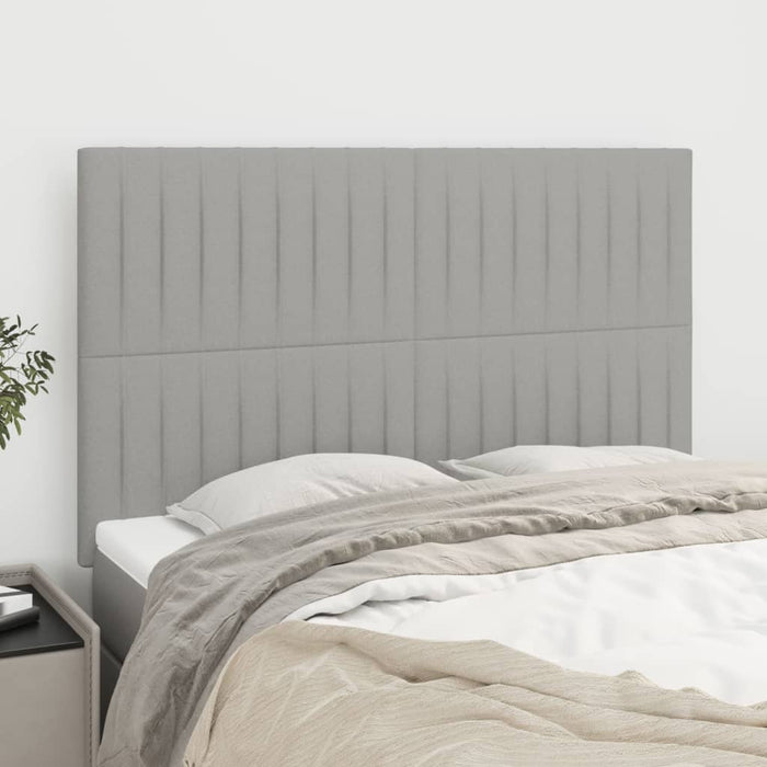 Tăblie de pat gri deschis 144x5x118/128 cm, material textil WALTI