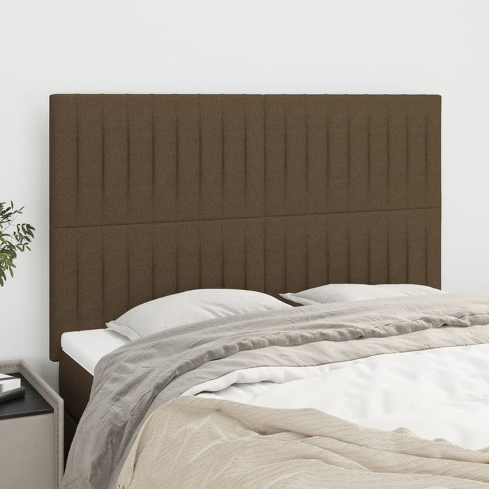 Tăblie de pat maro închis 144x5x118/128 cm, material textil WALTI