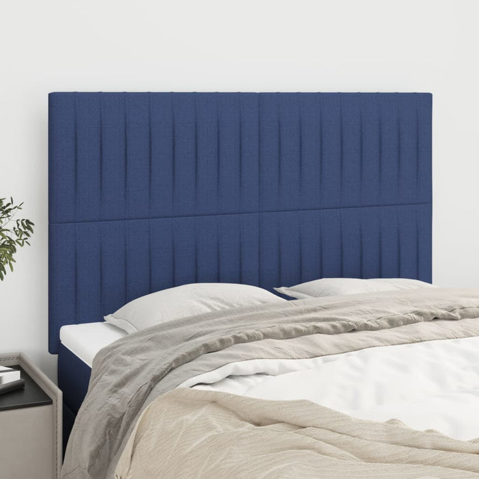 Tăblie de pat albastră 144x5x118/128 cm, material textil WALTI