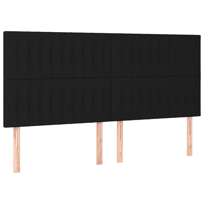 Tăblie de pat neagră 160x5x118/128 cm, material textil WALTI
