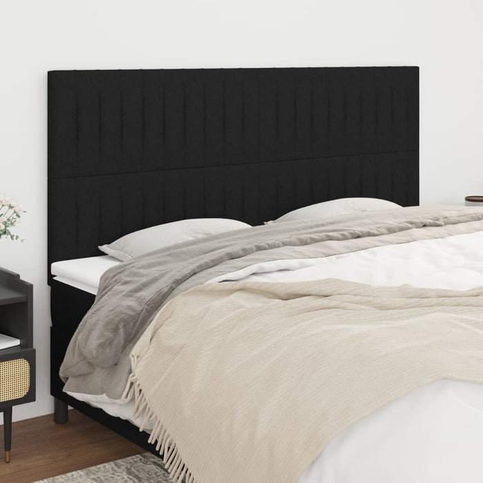 Tăblie de pat neagră 160x5x118/128 cm, material textil WALTI