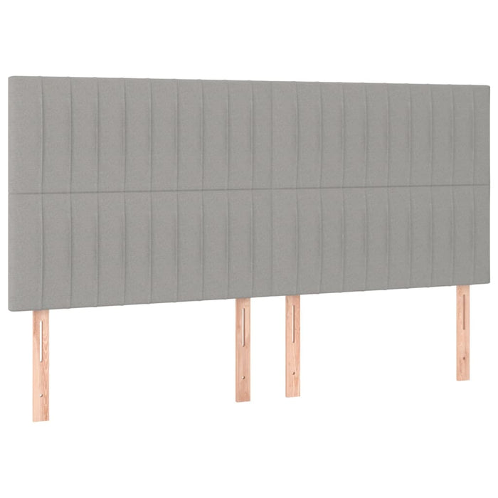 Tăblie de pat gri deschis 200x5x118/128 cm, material textil WALTI