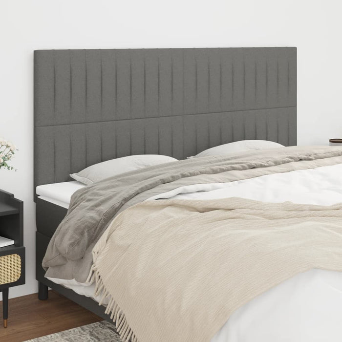Tăblie de pat gri închis 200x5x118/128 cm, material textil WALTI