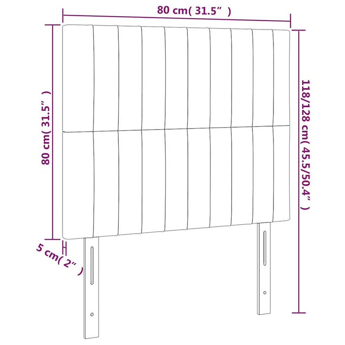 Tăblie de pat albastru închis 80x5x118/128 cm catifea WALTI